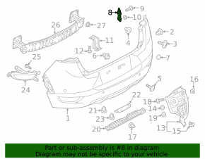 Right rear bumper mount for Mazda CX-3 16-21