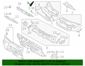 Right wiper grille seal Mazda CX-5 17-24