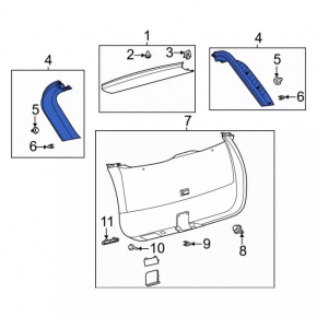 Left Trunk Door Trim Ford Escape MK4 20-24