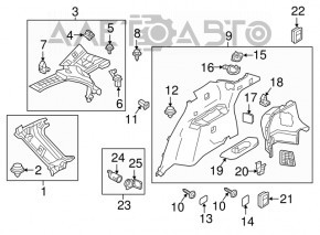 Rear pillar trim 2nd row left Mazda CX-9 16-23 gray