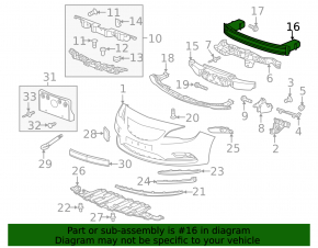 Chevrolet Cruze 11-16 front bumper reinforcement, steel, without towing