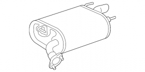 Muffler rear part barrel right Toyota Avalon 13-18 3.5 crumpled