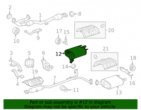Muffler rear part barrel right Toyota Avalon 13-18 3.5 rusty