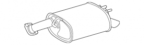Rear muffler with barrel for Lexus ES300h 19-26