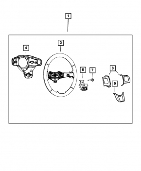Steering wheel bare Dodge Journey 11 - black tires