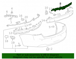 Rear bumper mount upper center Chevrolet Impala 14-20