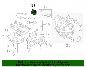 Oil cooler engine Hyundai Sonata 11-15 hybrid