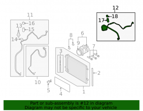 Air conditioning pipe compressor-heater VW CC 08-17
