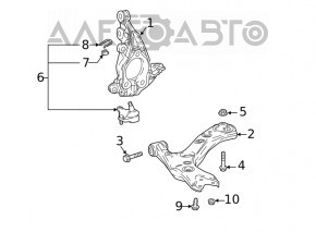 Lower control arm, front right, Lexus UX 19-26