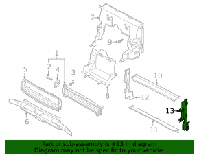Left radiator deflector for Audi E-Tron 19-23