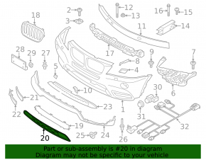 Lower grille front bumper BMW X3 F25 11-14 prerest