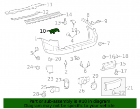 Left rear bumper bracket, exterior, Lexus LX570 08-15 pre-restyling