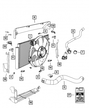 Lower radiator deflector for Fiat 500 12-19