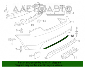 Chrysler 200 Rear Bumper Molding 11-14