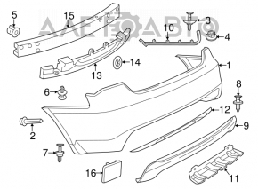 Chrysler 200 Rear Bumper Molding 11-14