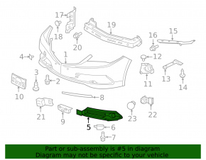 Left front bumper grille for Acura TLX 15-17 under fog lights