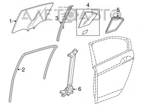 Door glass triangle rear right Honda Accord 14-15 hybrid