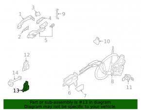 Upper Front Left Door Hinge Nissan Altima 19-24