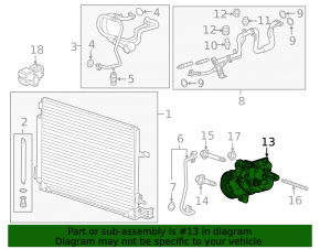 Air Conditioning Compressor Cadillac ATS 13- 2.0T 2.5