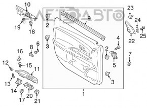 Front left window lift control Mitsubishi Outlander 16-21 black, 1 auto