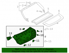 Audi A5 F5 20- 5D black trunk door trim