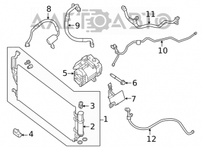 Nissan Leaf 13-17 air conditioning compressor-heater hose, type 1, without cap