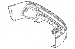 Mercedes H247 GLA 20-26 rear bumper lip with parking sensor support