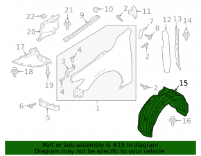 Front left fender liner Mazda 3 19-26 5d Japan built
