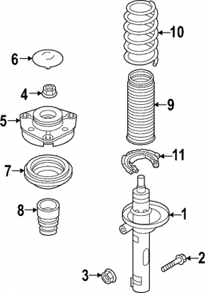 Front left spring Volkswagen ID.4 21-22 AWD
