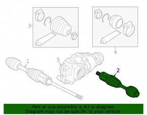 Front left axle shaft BMW 5 F10 11-16 AWD