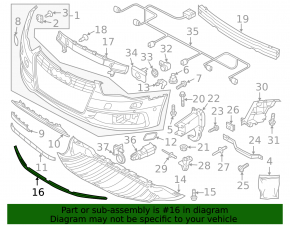 Front bumper lip Audi A6 C7 12-18 s-line