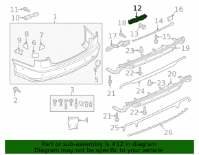 Rear bumper lip mount right Audi A6 C7 16-18 rest