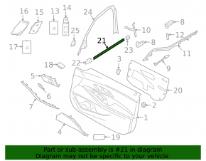 Glass seal inner door front right BMW 3 G20 19-