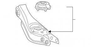 Lower control arm under the rear right spring, Acura RDX 19-25 4WD, without AWD