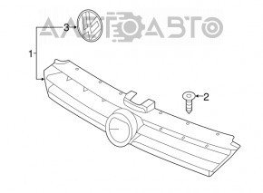 Radiator grill with VW Golf 15-17 badge sand, small scratches