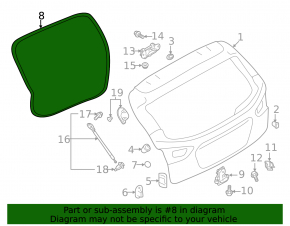 Rubber seal for trunk door Subaru XV Crosstrek 18-23