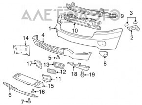 Right fog light frame Jeep Grand Cherokee WK2 11-13 structure