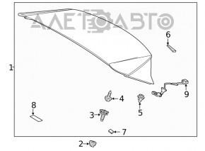Toyota Venza 23-24 trunk lid spoiler for a large brake light, worn