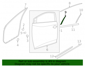 Nissan Murano 15-24 black front right side door trim