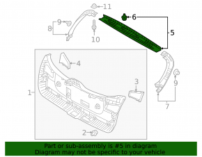Upper trunk door trim Kia Niro 17-22 black