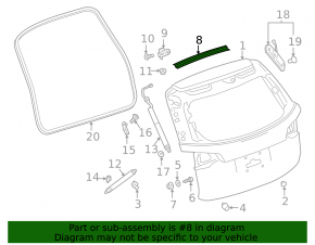 Upper tailgate seal GMC Terrain 18-