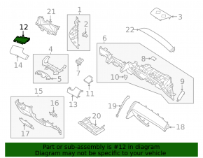 Left upper front panel trim for Hyundai Tucson 2022-2026, black