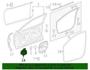 The front right inner door panel of Lexus ES 19-26 is small