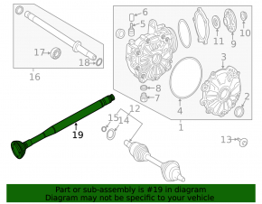 Cardan shaft front cardan Mercedes C-class W205 300 15-21 for 9 speed