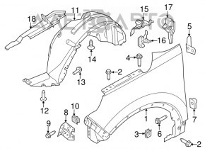 Seal wing hood-wing left Ford Explorer 11-19