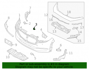 Front bumper mount wing left Mazda CX-30 20- upper