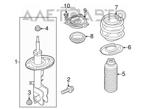 Front right shock absorber assembly for Nissan Murano z51 09-13