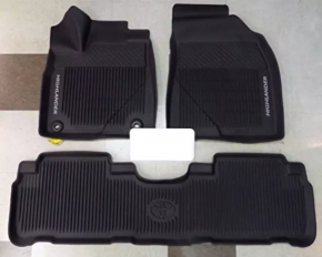 Set of floor mats for Toyota Highlander 14-19, black rubber