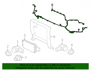 Jaguar F-Pace 17-23 front bumper wiring for parking