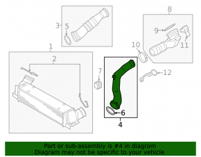 Intercooler pipe left first BMW X5 E70 07-13 3.0